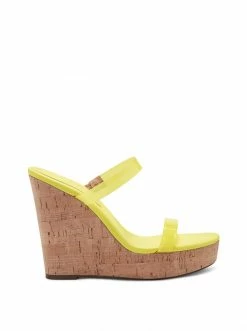 Camuto Tumile Platform Wedge Slide In Yellow