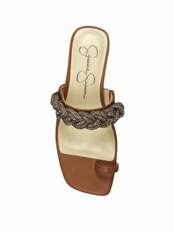 Camuto Rowine Flat Thong Slide In Ginger Cookie