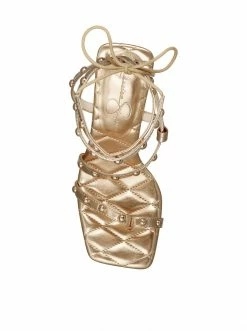 Camuto Zayve High Heel Thong Sandal In Gold