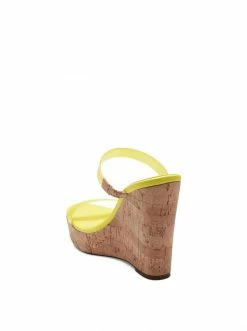 Camuto Tumile Platform Wedge Slide In Yellow