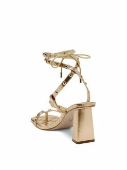 Camuto Zayve High Heel Thong Sandal In Gold
