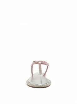 Camuto Oliara Flat T-Strap Sandal In Silver