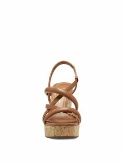 Camuto Simina Platform Wedge Sandal In Ginger Cookie