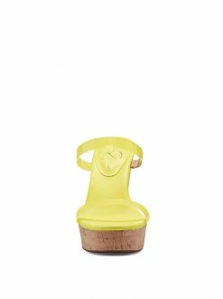 Camuto Tumile Platform Wedge Slide In Yellow