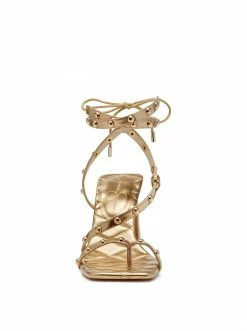Camuto Zayve High Heel Thong Sandal In Gold
