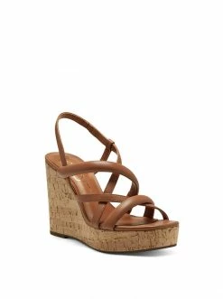 Camuto Simina Platform Wedge Sandal In Ginger Cookie