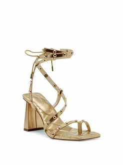 Camuto Zayve High Heel Thong Sandal In Gold
