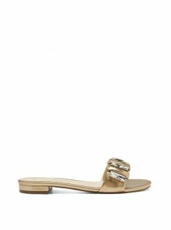 Camuto Amille Flat Slide In Gold Shoes