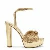 Camuto Shoes Immie Platform Sandal In Gold Snake