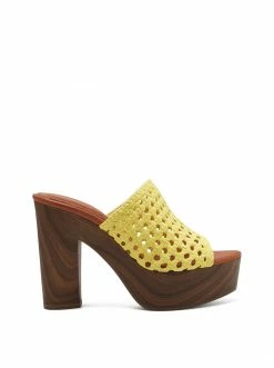 Camuto Shelbie Platform Slide In Yellow Shoes