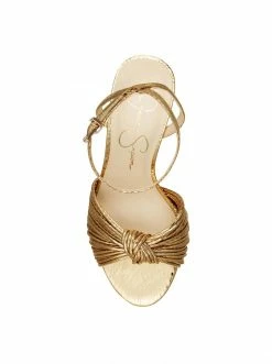 Camuto Shoes Immie Platform Sandal In Gold Snake
