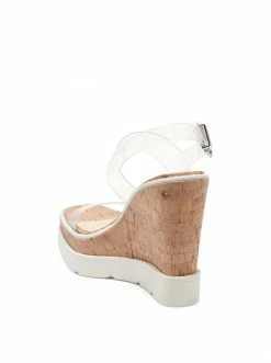 Camuto Maede Platform Wedge Sandal In Clear