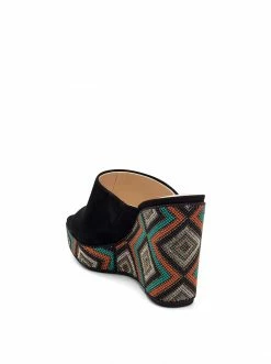 Camuto Shantelle Platform Wedge Slide In Black Shoes