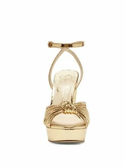 Camuto Shoes Immie Platform Sandal In Gold Snake