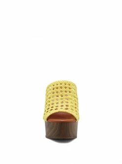 Camuto Shelbie Platform Slide In Yellow Shoes