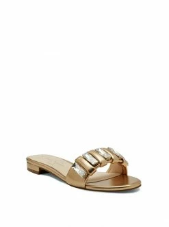 Camuto Amille Flat Slide In Gold Shoes