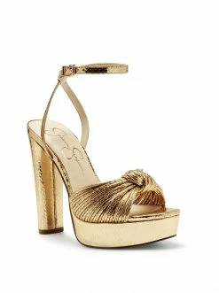 Camuto Shoes Immie Platform Sandal In Gold Snake