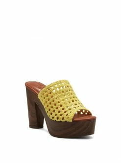 Camuto Shelbie Platform Slide In Yellow Shoes