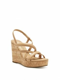Camuto Shoes Simina Platform Wedge Sandal In Buff