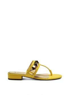 Camuto Movena Flat Thong Slide In Buttercup