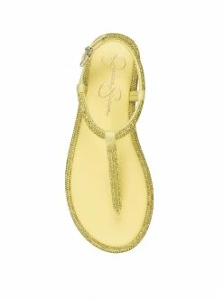 Camuto Oliara Flat T-Strap Sandal In Buttercup Shoes