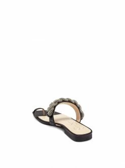Camuto Shoes Rowine Flat Thong Slide In Black