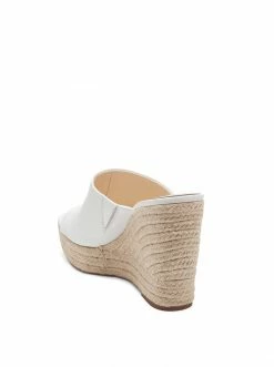 Camuto Shantelle Platform Wedge Slide In White Shoes