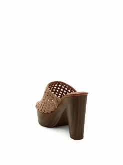 Camuto Shelbie Platform Slide In Natural Woven