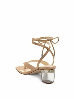 Camuto Sitelli Mid Heel Sandal In Buff
