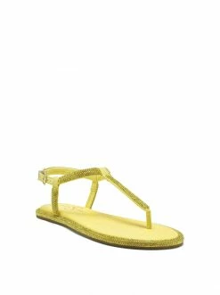 Camuto Oliara Flat T-Strap Sandal In Buttercup Shoes