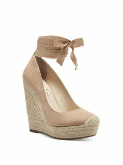 Camuto Zexie Platform Wedge In Almond