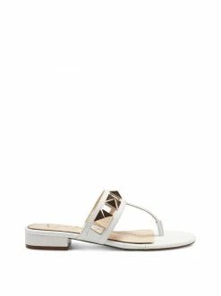 Camuto Movena Flat Thong Slide In White Shoes