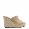Camuto Shoes Shantelle Platform Wedge Slide In Almond