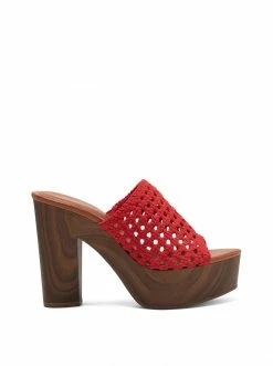 Camuto Shoes Shelbie Platform Slide In Red