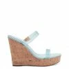 Camuto Shoes Tumile Platform Wedge Slide In Blue