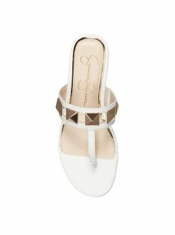 Camuto Movena Flat Thong Slide In White Shoes