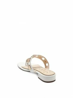 Camuto Movena Flat Thong Slide In White Shoes