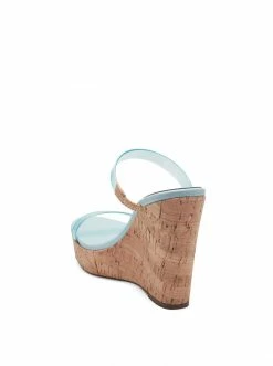 Camuto Shoes Tumile Platform Wedge Slide In Blue