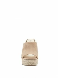 Camuto Shoes Shantelle Platform Wedge Slide In Almond