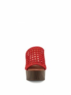 Camuto Shoes Shelbie Platform Slide In Red