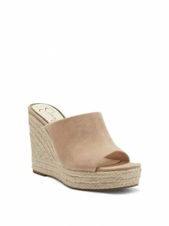 Camuto Shoes Shantelle Platform Wedge Slide In Almond