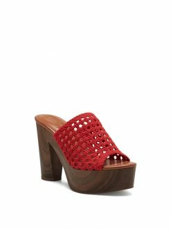 Camuto Shoes Shelbie Platform Slide In Red