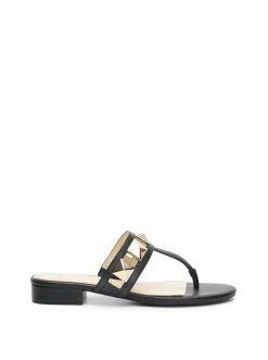 Camuto Shoes Movena Flat Thong Slide In Black