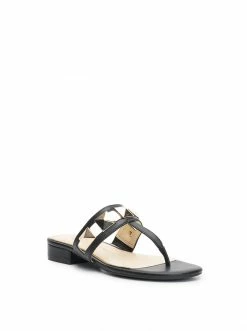 Camuto Shoes Movena Flat Thong Slide In Black