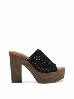 Camuto Best Sellers Shelbie Platform Slide In Black Woven
