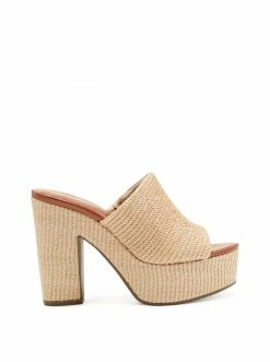 Camuto Shelbie Platform Slide In Natural Shoes