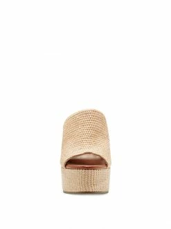 Camuto Shelbie Platform Slide In Natural Shoes