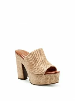 Camuto Shelbie Platform Slide In Natural Shoes
