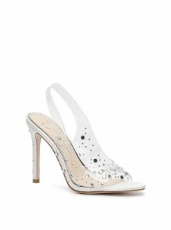 Camuto Jaisey High Heel Slingback In Clear