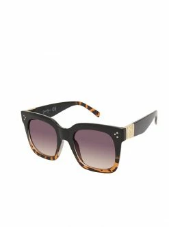CIO Stand-Out Cat-Eye Sunglasses In Black & Tortoise EYEWEAR